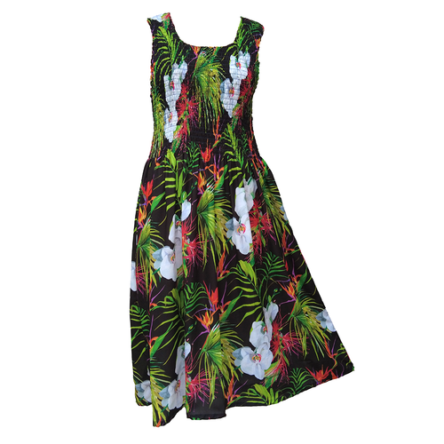 Black Tropical Crepe Maxi Dress UK One Size 14-24 EE44