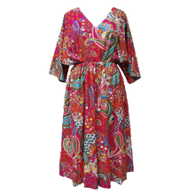 Load image into Gallery viewer, Pink Paisley Cotton Maxi Dress UK Size 18-32 SSF49