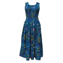 Load image into Gallery viewer, Teal Cosmic Cotton Maxi Dress UK One Size 14-24 AR7