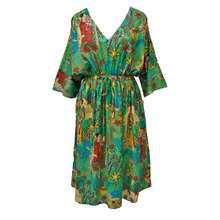 Load image into Gallery viewer, Green Multicolored Artistic Cotton Maxi Dress UK Size 18-32 M47