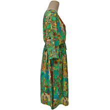 Load image into Gallery viewer, Green Multicolored Artistic Cotton Maxi Dress UK Size 18-32 M47
