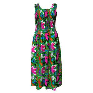 Emerald Floral Crepe Maxi Dress UK One Size 14-24 EE39
