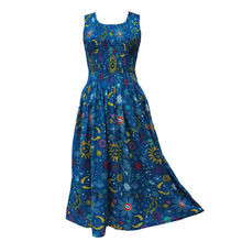 Load image into Gallery viewer, Teal Cosmic Cotton Maxi Dress UK One Size 14-24 AR7