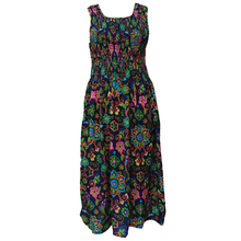 Load image into Gallery viewer, Blue Embroidery Print Crepe Maxi Dress UK One Size 14-24 EE47