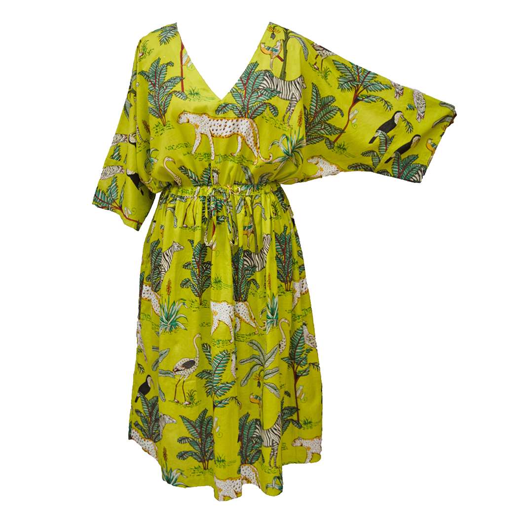Lime Wild Cotton Maxi Dress UK Size 18-32 M49