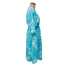 Load image into Gallery viewer, Blue Palm Cotton Maxi Dress UK Size 18-32 M154
