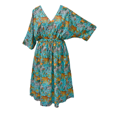 Load image into Gallery viewer, Blue Safari Cotton Maxi Dress UK Size 18-32 M50