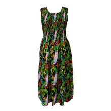 Load image into Gallery viewer, Black Tropical Parrots Crepe Maxi Dress UK One Size 14-24 EE40