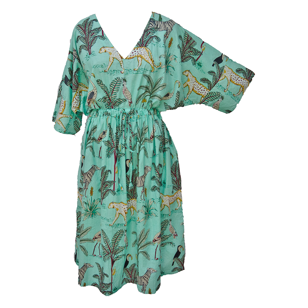 Sea Green Wild Cotton Maxi Dress UK Size 18-32 M104