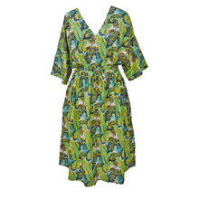 Load image into Gallery viewer, Green Leaves Cotton Maxi Dress UK Size 18-32 M106