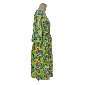 Green Leaves Cotton Maxi Dress UK Size 18-32 M106