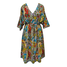 Load image into Gallery viewer, Slate Grey Multicolored Artistic Cotton Maxi Dress UK Size 18-32 M53
