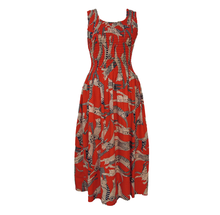 Load image into Gallery viewer, Red Egyption Cats Cotton Maxi Dress UK One Size 14-24 LD9