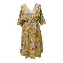 Load image into Gallery viewer, Mustard Egyptian Cats Cotton Maxi Dress UK Size 18-32 M169