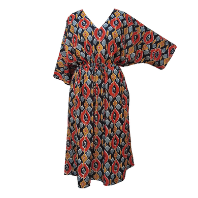 Unique Aztec Black Cotton Maxi Dress UK Size 18-32 SSF31