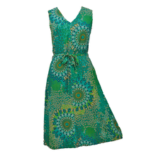 Load image into Gallery viewer, Green Belted Sleeveless Midi Dress Size 14-30 B3