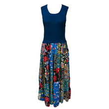Load image into Gallery viewer, Deep Navy Bodice Cotton Patchwork  Dress UK size 14-24