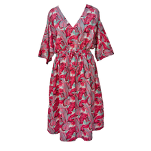 Load image into Gallery viewer, Pink Leaves Cotton Maxi Dress UK Size 18-32 M107