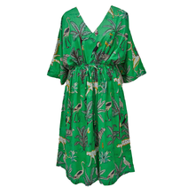 Load image into Gallery viewer, Bold Green Wild Cotton Maxi Dress UK Size 18-32 M55