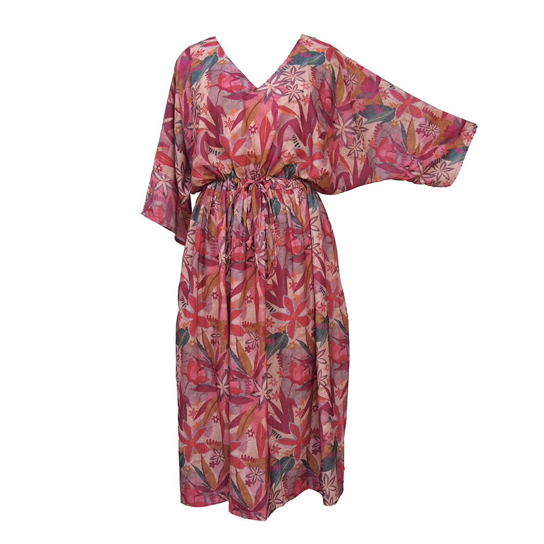 Foliage Peach Crepe Maxi Dress UK Size 18-32 SSF11