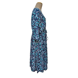 Blue Batik Viscose Maxi Dress UK Size 18-32 M90