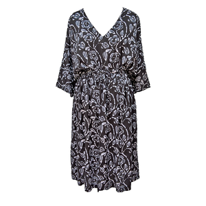 Black Batik Viscose Maxi Dress UK Size 18-32 M91