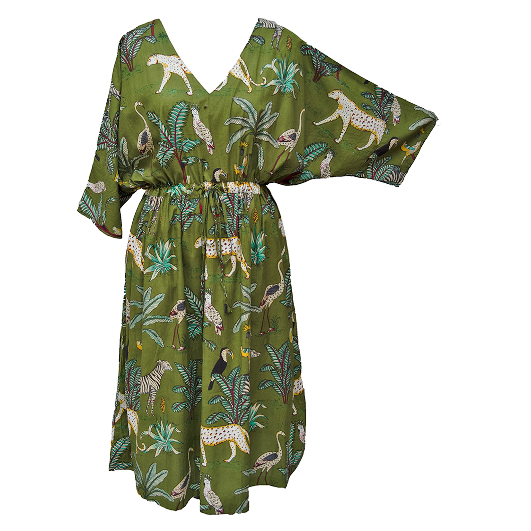 Forest Wild Cotton Maxi Dress UK Size 18-32 M56