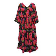Load image into Gallery viewer, Striking Floral Black Crepe Maxi Dress UK Size 18-32 SSF21