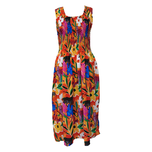 Leopards Orange Crepe Maxi Dress UK One Size 14-24 EE42