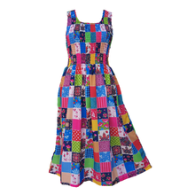 Load image into Gallery viewer, Patchwork Print Crepe Maxi Dress UK One Size 14-24 EE53