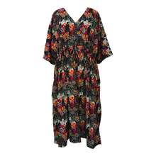 Load image into Gallery viewer, Sea life Black Crepe Maxi Dress UK Size 18-32 SSF12