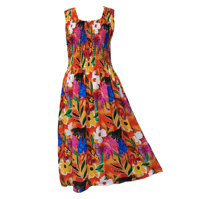 Leopards Orange Crepe Maxi Dress UK One Size 14-24 EE42