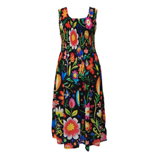 Load image into Gallery viewer, Black Floral Crepe Maxi Dress UK One Size 14-24 EE43