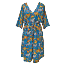 Load image into Gallery viewer, Royal Blue Safari Cotton Maxi Dress UK Size 18-32 M63