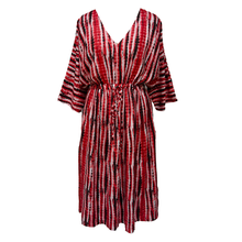 Load image into Gallery viewer, Tie Dye Red Viscose Maxi Dress UK Size 18-32 M67