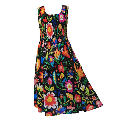 Black Floral Crepe Maxi Dress UK One Size 14-24 EE43