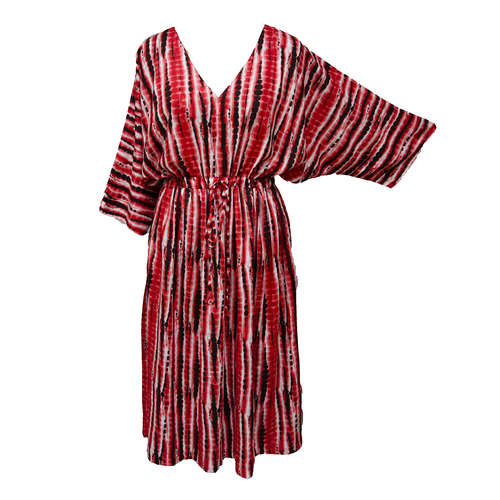 Tie Dye Red Viscose Maxi Dress UK Size 18-32 M67