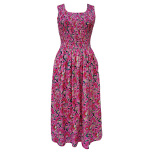 Load image into Gallery viewer, Pink Floral Cotton Maxi Dress UK One Size 14-24 AR16