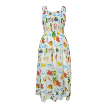 Load image into Gallery viewer, White Coastal Print Cotton Maxi Dress UK One Size 14-24 LD5