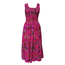 Load image into Gallery viewer, Pink Floral Cotton Maxi Dress UK One Size 14-24 EE14