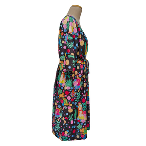Black Digital Artwork Crepe Maxi Dress UK Size 18-32 M72