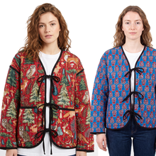 Load image into Gallery viewer, Reversible Cotton Quilted Oversized Jacket Uk size 8-20