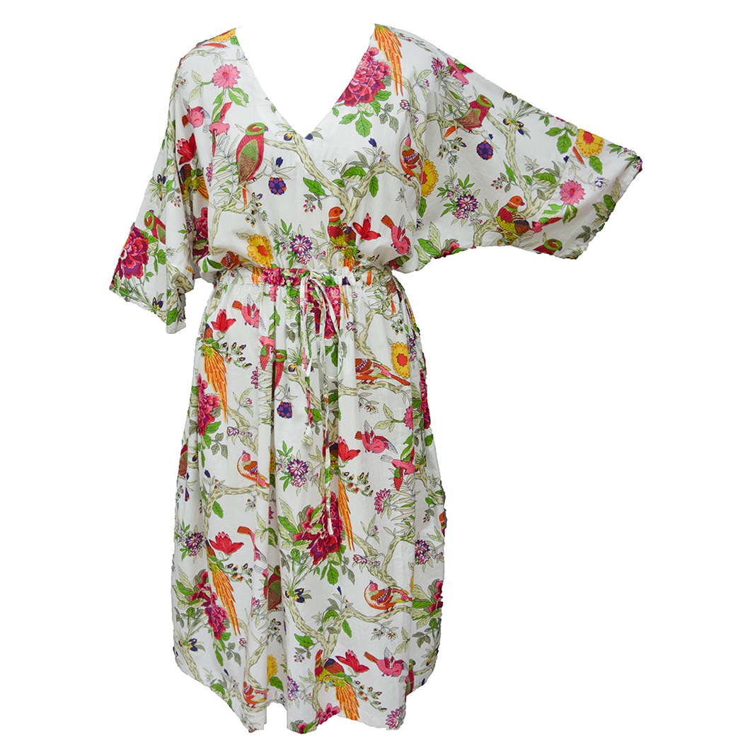White Birdies Cotton Maxi Dress UK Size 18-32 M61