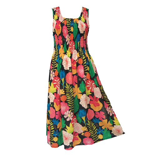 Black Floral Crepe Maxi Dress UK One Size 14-24 EE45