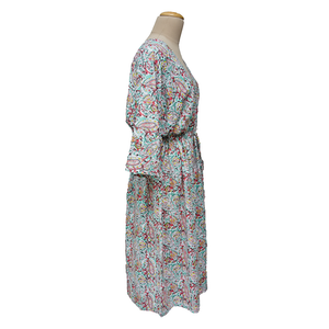 Paisley Multicolored Cotton Maxi Dress UK Size 18-32 M41