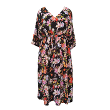 Load image into Gallery viewer, Lilies Black Crepe Maxi Dress UK Size 18-32 SSF24