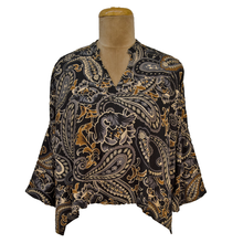 Load image into Gallery viewer, Black Paisley Crop Top OneSize 8-18