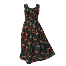 Load image into Gallery viewer, Black Flamingos Crepe Maxi Dress UK One Size 14-24 EE55