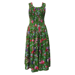 Emerald Birds Cotton Maxi Dress UK One Size 14-24 EE22