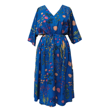 Load image into Gallery viewer, Royal Blue Floral Cotton Maxi Dress UK Size 18-32 SSF42